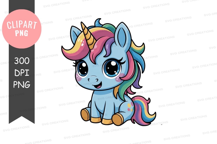 Cute Unicorn Clipart Image 10