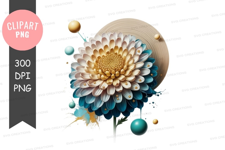 Blue Flower Clipart Image 14