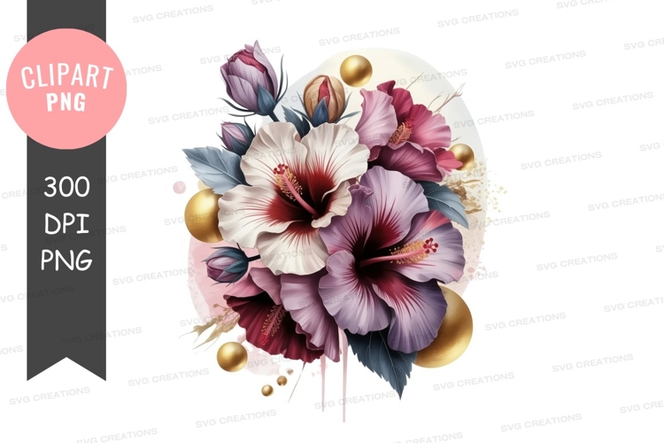 Purple Flowers Clipart Image 3