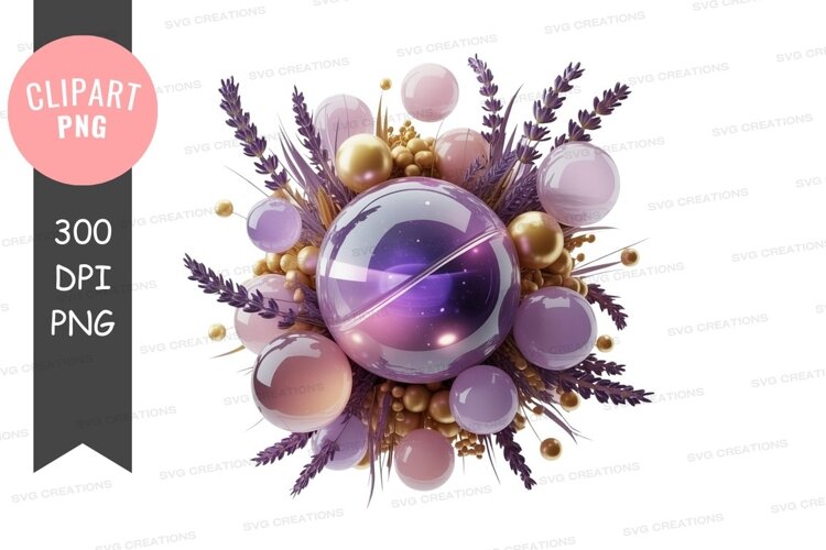 Luxurious lavender and pearl cluster example image 1