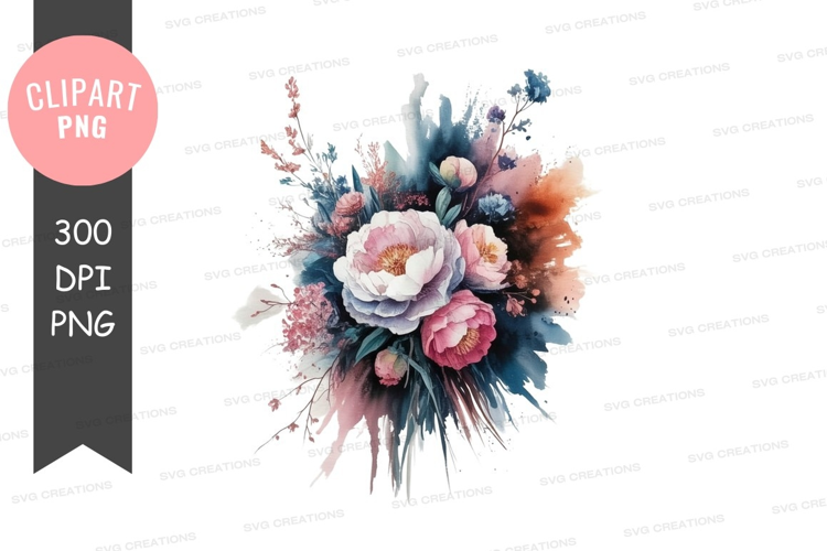 Watercolor floral bouquet