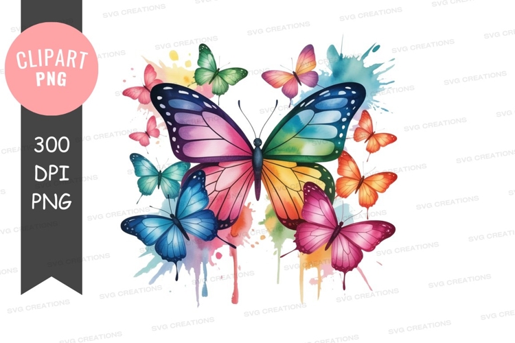 Colorful butterflies clipart png
