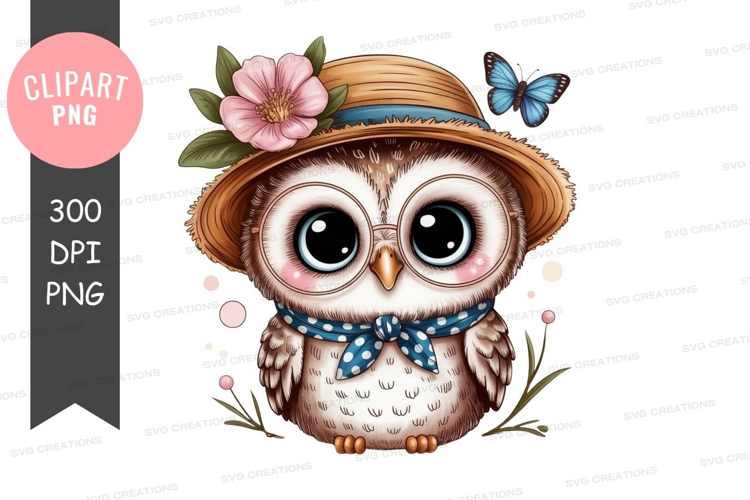 Adorable owl in summer attire