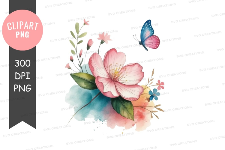 Delicate floral bouquet with butterfly