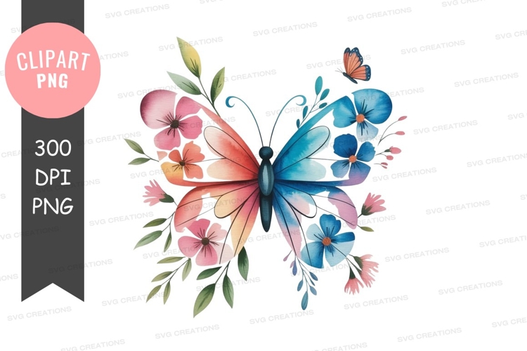 Watercolor Butterfly Clipart Image 24