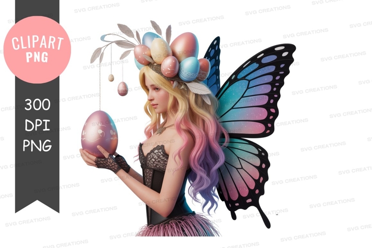 Enchanted fairy with easter eggs