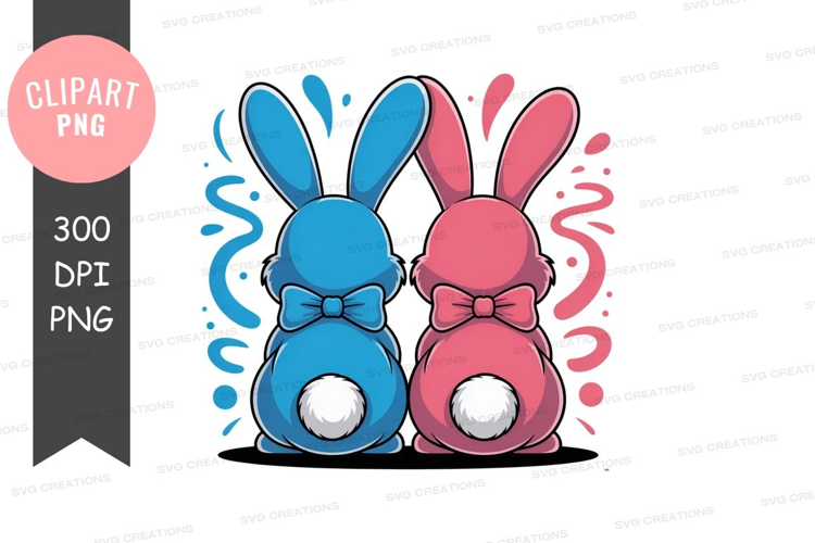 Two bunnies celebrating