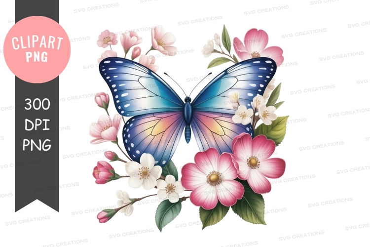 Blue Flowers Clipart Image 8