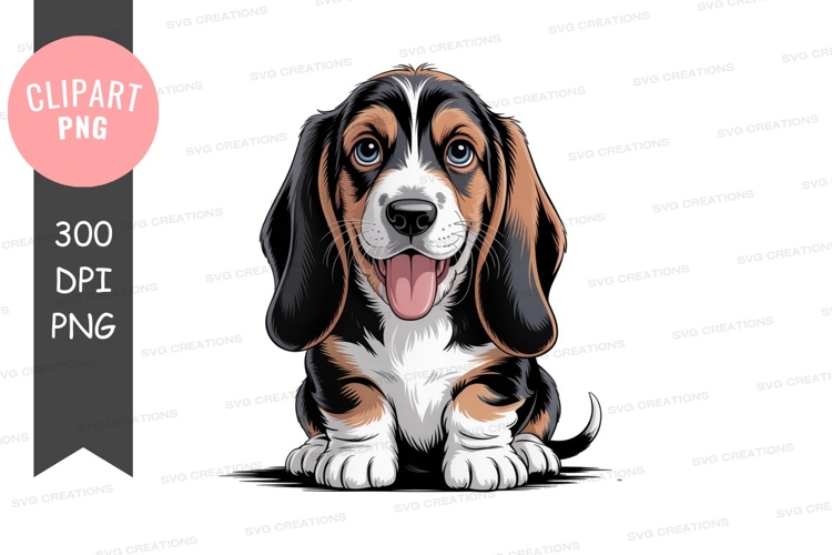 Puppy Black And White Clipart Image 21