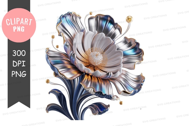 Blue Flower Clipart Image 17