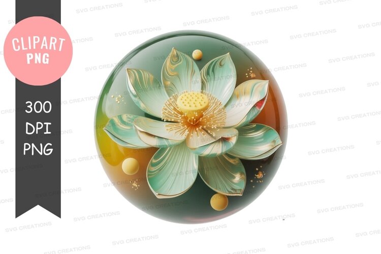 Elegant lotus flower in a glass orb example image 1
