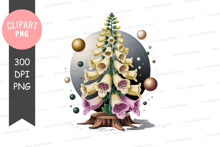 Elegant foxglove flower illustration