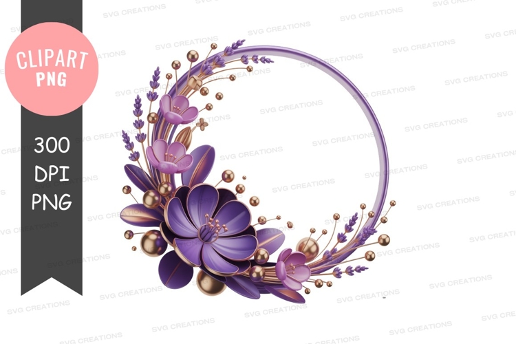 Floral Wreath Clipart Image 17