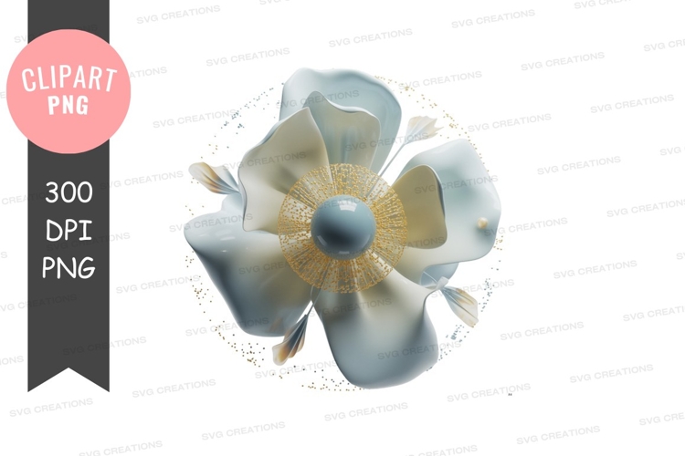 Blue Flower Clipart Image 12