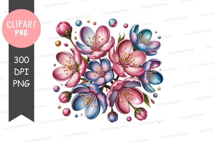 Vibrant flower bouquet clipart png