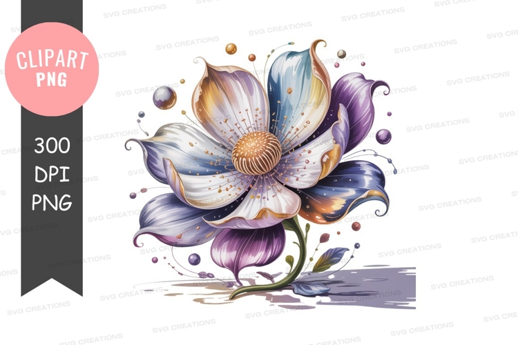 Purple Flower Clipart Image 6
