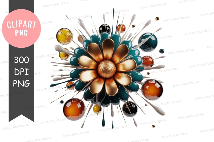 Abstract floral explosion clipart png