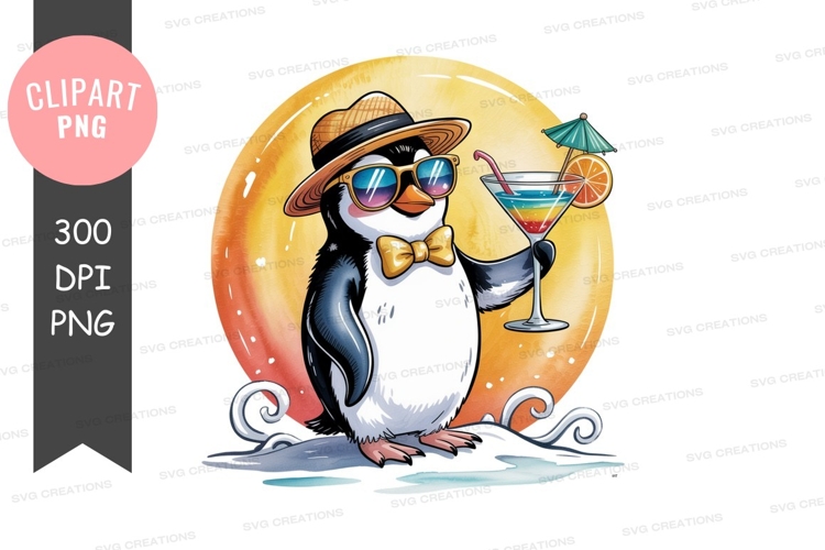 Penguin enjoying a cocktail