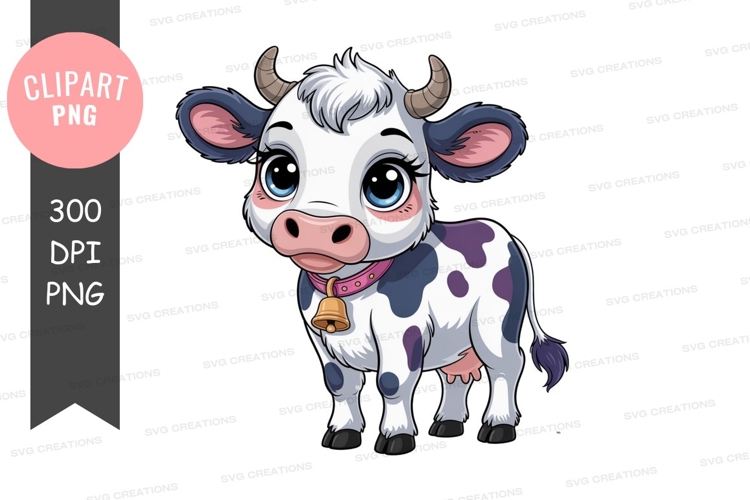Adorable cartoon cow