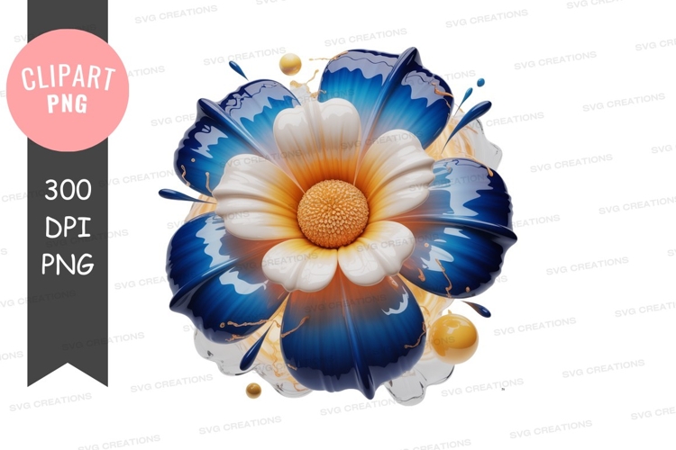 Blue and white daisy clipart png