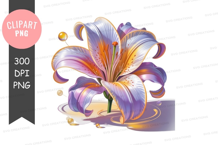 Purple Flower Clipart Image 8