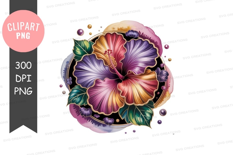 Vibrant hibiscus flower clipart png