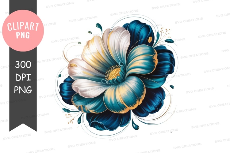 Blue Flower Clipart Image 9