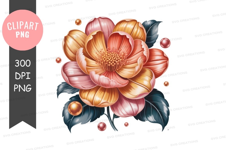 Vibrant floral illustration png