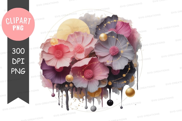 Elegant floral bouquet with golden accents