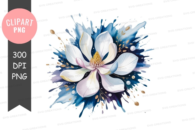 Blue Flower Clipart Image 8