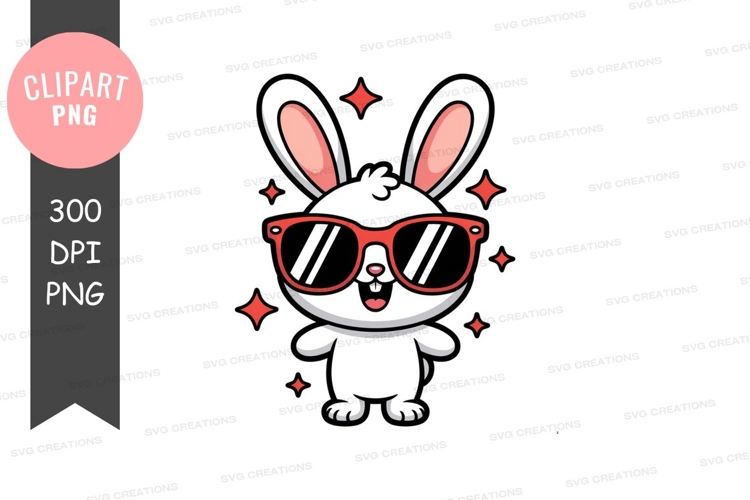 Cool bunny with sunglasses