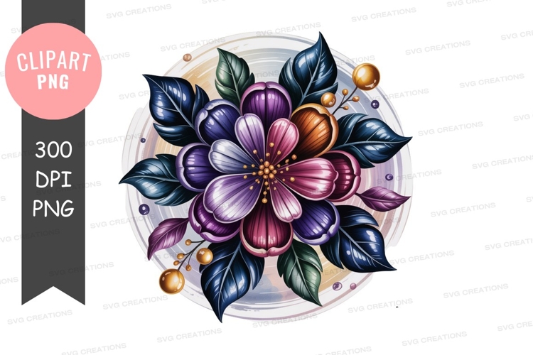 Purple Flower Clipart Image 2