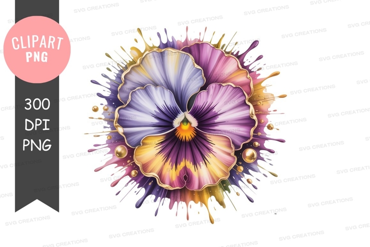 Colorful flower splash clipart png