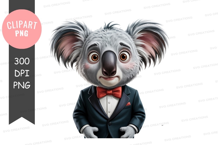 Koala in formal attire