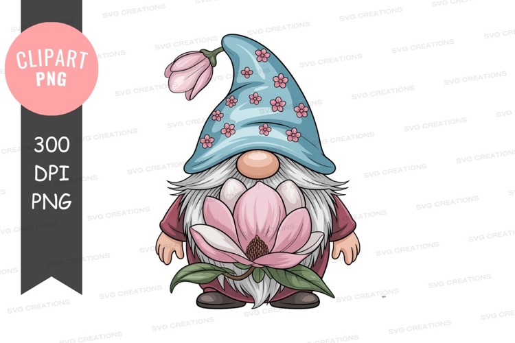 Spring gnome with flower