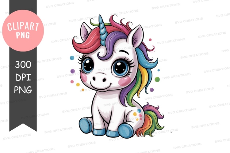 Whimsical unicorn clipart png