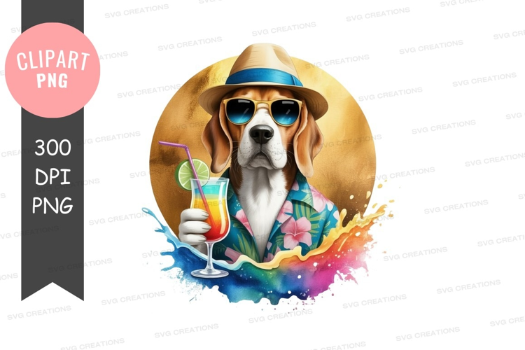Beagle dog enjoying summer vacation