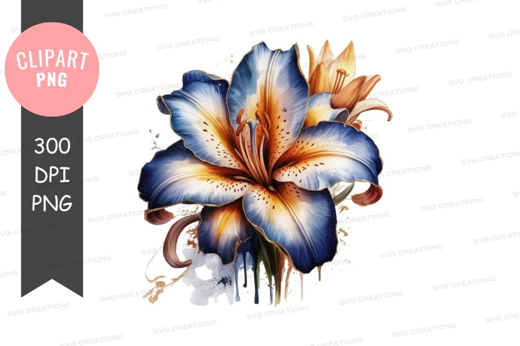 Blue Flower Clipart Image 6