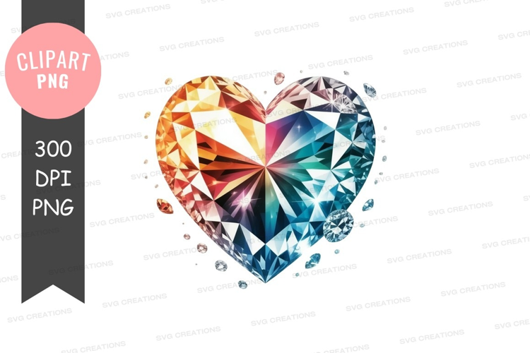 Colorful heart-shaped diamond