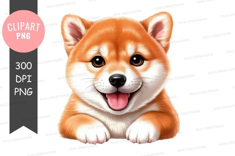Happy shiba inu puppy clipart png
