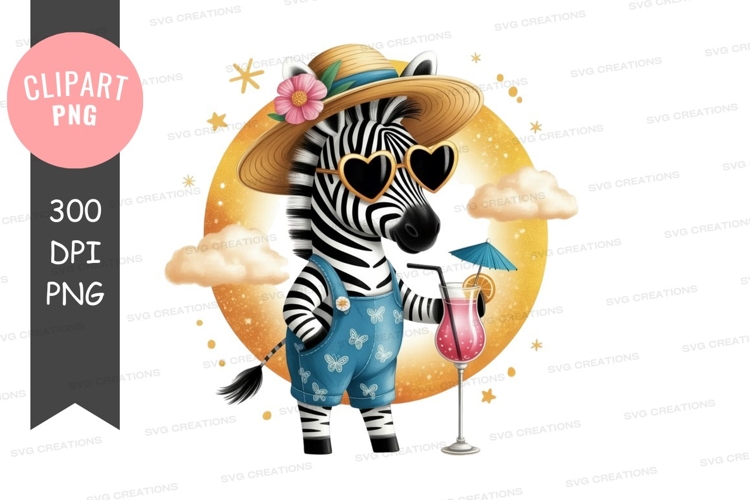 Zebra enjoying a summer cocktail