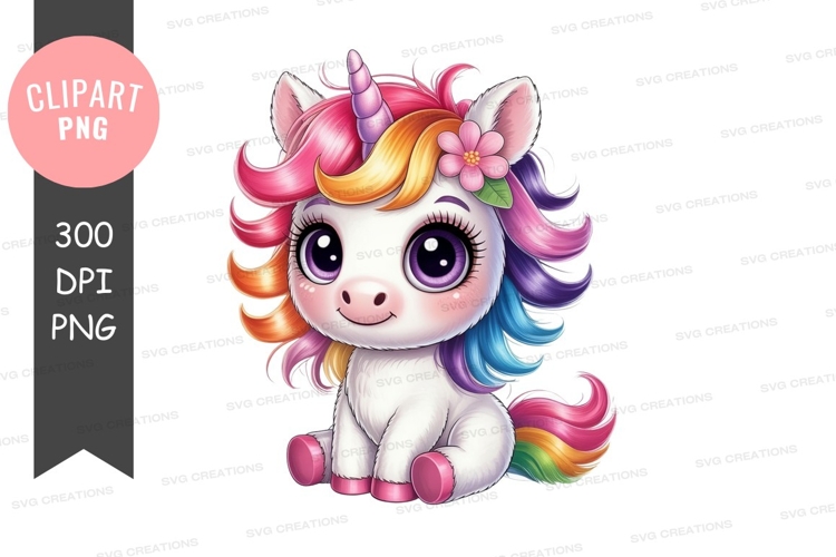 Cute Unicorn Clipart Image 5