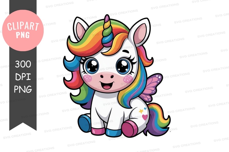 Rainbow Unicorn Clipart Image 14