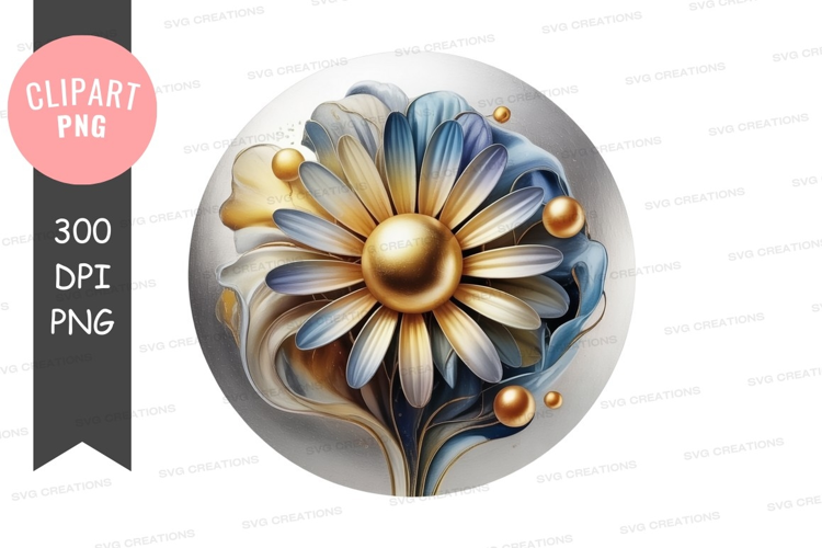 Abstract floral design with golden accents