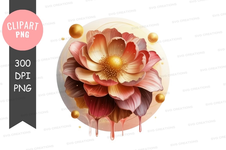 Elegant flower with golden accents