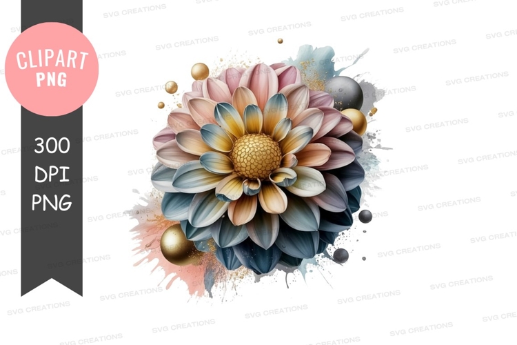 Pastel Watercolor Flower Png Image 7