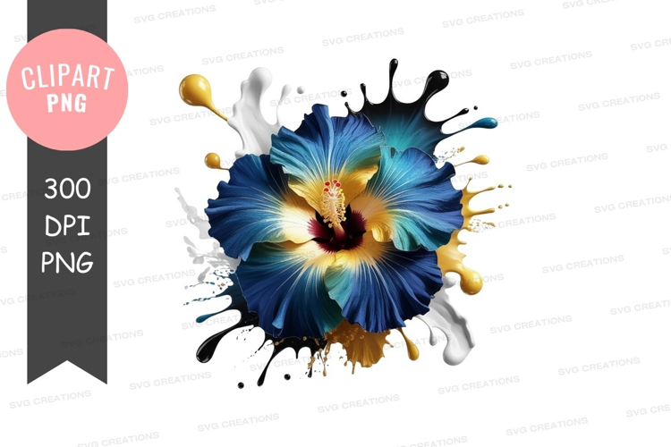 Abstract flower with paint splatter