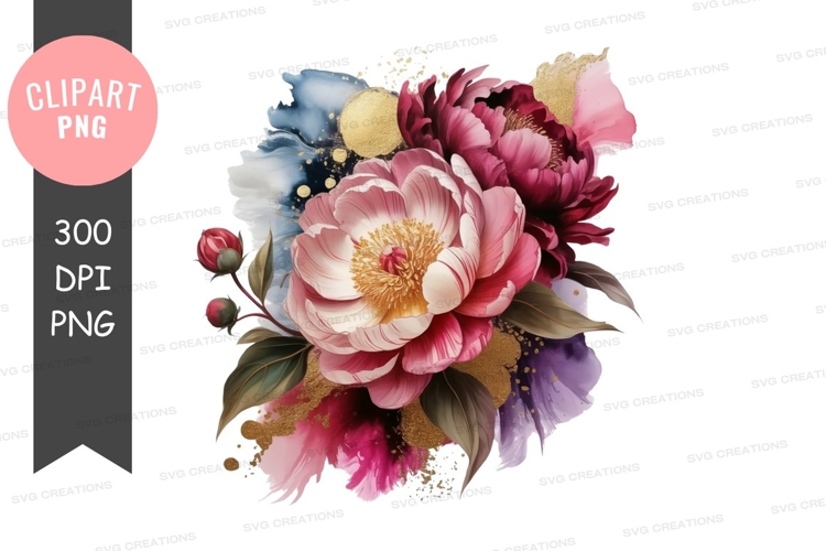 Elegant floral bouquet clipart png