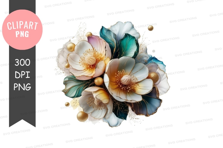 Elegant floral bouquet clipart png