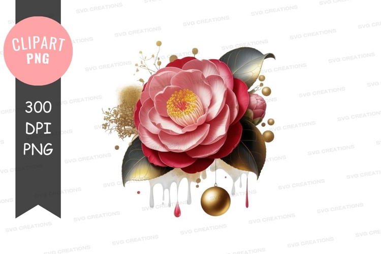 Elegant camellia flower clipart png